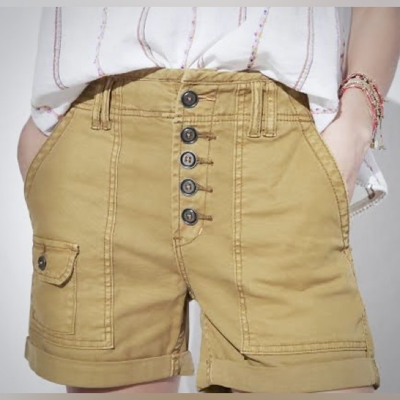 Pilcro -  Anthropologie the Wanderer  Cargo Button Fly Shorts  Sz 30 - Picture 1 of 9